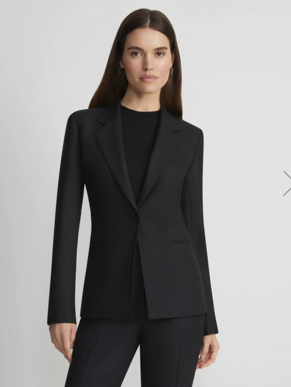 Lafayette 148 New York RESPONSIBLE STRETCH WOOL SINGLE BUTTON BLAZER Black 6